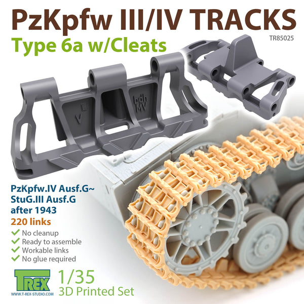 T-Rex 85025 1/35 PzKpfw.III/IV Tracks Type 6a w/Cleats