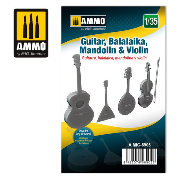 AMMO by Mig 8905 1/35 Guitar, Balalaika, Mandolin & Violin