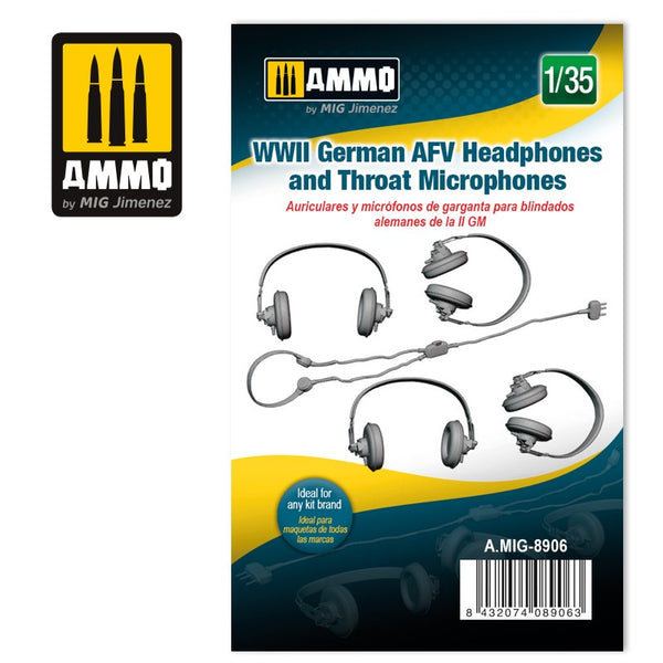 AMMO by Mig 8906 1/35 WW2 German AFV Headphones & Throat Microphones