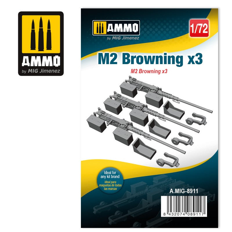AMMO by Mig 8911 1/72 M2 Browning x3