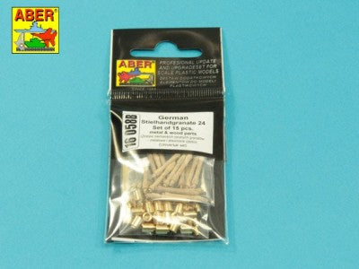 ABER 16058B 1/16 German Stielhandgranate 24 - Set of 15 pcs. Metal & Wood Parts