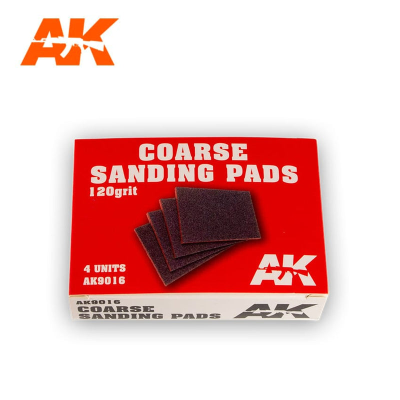 AK Interactive 9016 Coarse Sanding Pads- 120 Grit - 4 Units