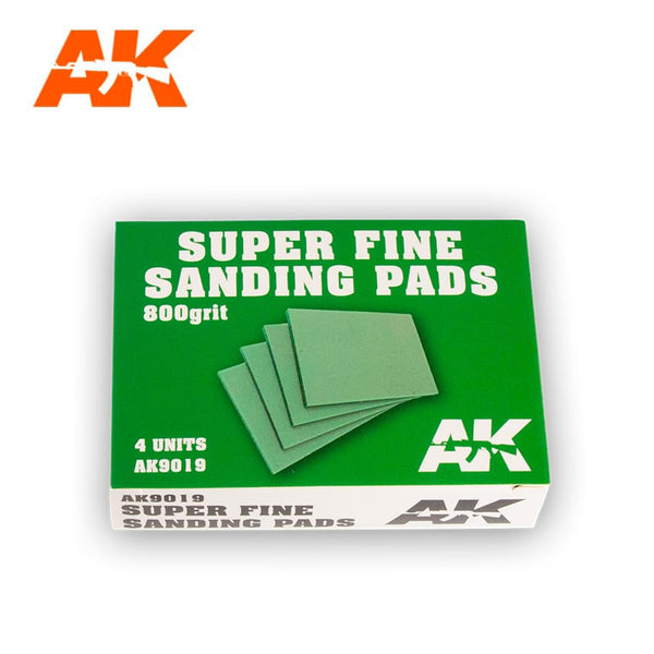 AK Interactive 9019 Super Fine Sanding Pads - 800 Grit - 4 Units