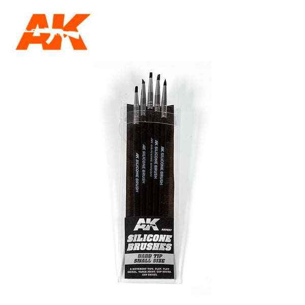 AK Interactive 9087 Silicone Brushes- Hard Tip, Small 5 Pack
