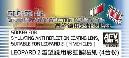 AFV Club AC35015 1/35 STICKER ANTI REFLECTION COATING LENS FOR LEOPARD 2 A6EX (4 VEHICLES)