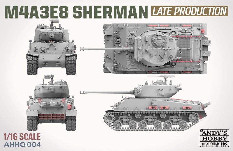 Andy's Hobby Headquarters AHHQ004 1/16 M4A3E8 LATE WWII / KOREAN WAR Sherman "Easy Eight"