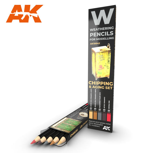 AK Interactive 10042 Chipping & Aging Weathering Pencil Set