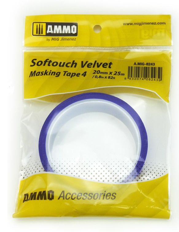 AMMO by Mig 8243 Softouch Velvet Masking Tape #4 (20mm x 25m)