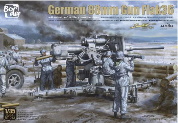 Border Model BT013 1/35 German 88mm Flak36 w/anti-air artillery crew - Limited Edition Metal Box