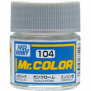 Mr. Hobby Mr. Color 104 - Gun Chrome (Metallic Gloss/Primary) - 10ml