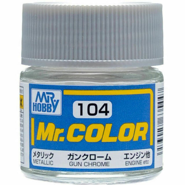 Mr. Hobby Mr. Color 104 - Gun Chrome (Metallic Gloss/Primary) - 10ml
