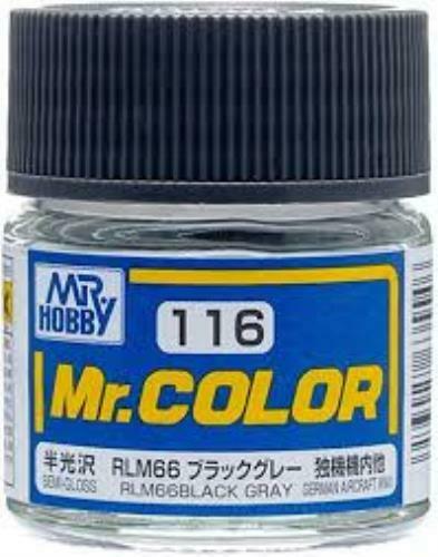 Mr. Hobby Mr. Color 116 - RLM66 Black Gray (Semi-Gloss/Aircraft) - 10ml