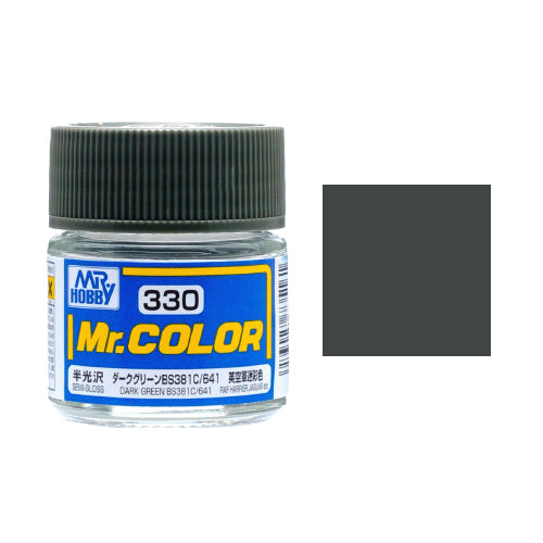 Mr. Hobby Mr. Color 330 - Dark Green BS381C/641 (Semi-Gloss/Aircraft) - 10ml