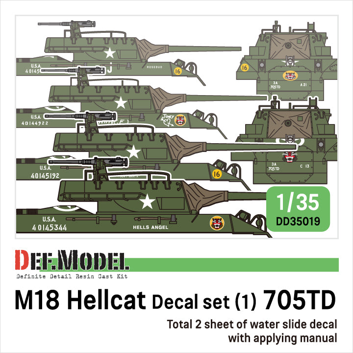 Def Model DD35019 1/35 US M18 Hellcat Decal set (1) - 705TD