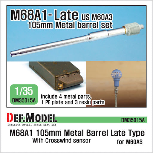 Def Model DM35015A 1/35 M68A105mm Metal Barrel Late Type (for M60A3)