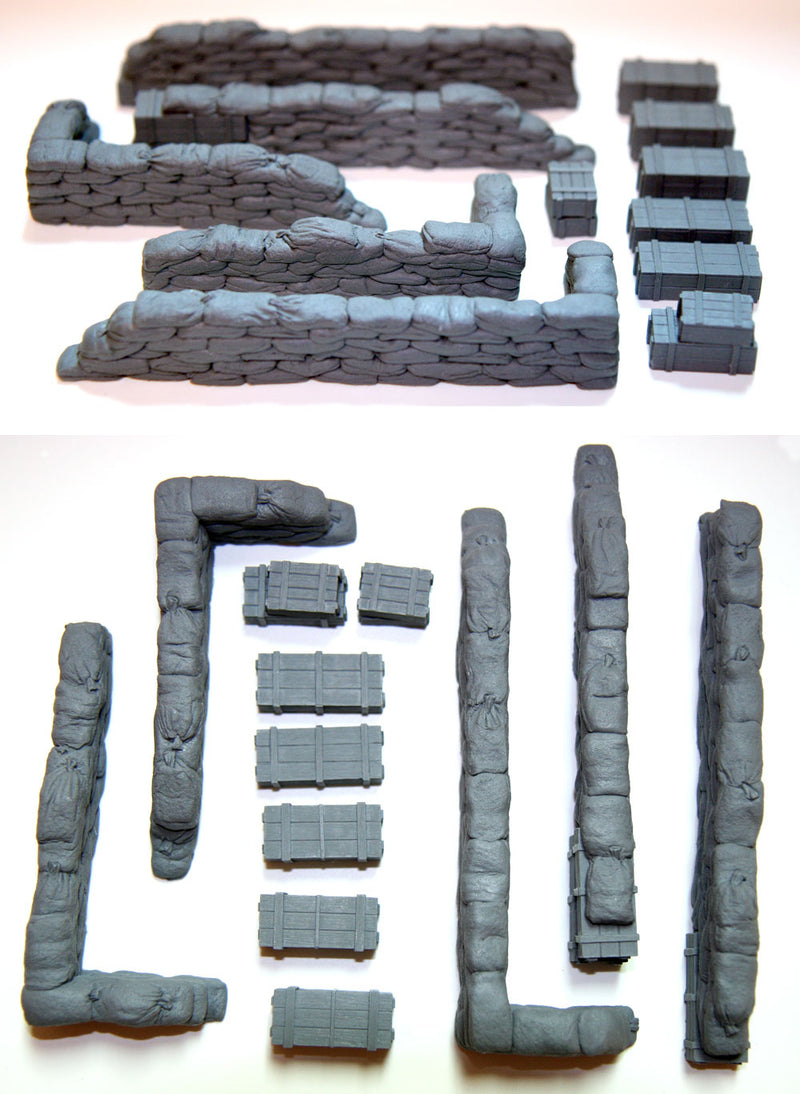 Value Gear DP003 1/35 Configurable Sandbag Walls & Crates "Straight" ( 12 pcs. )