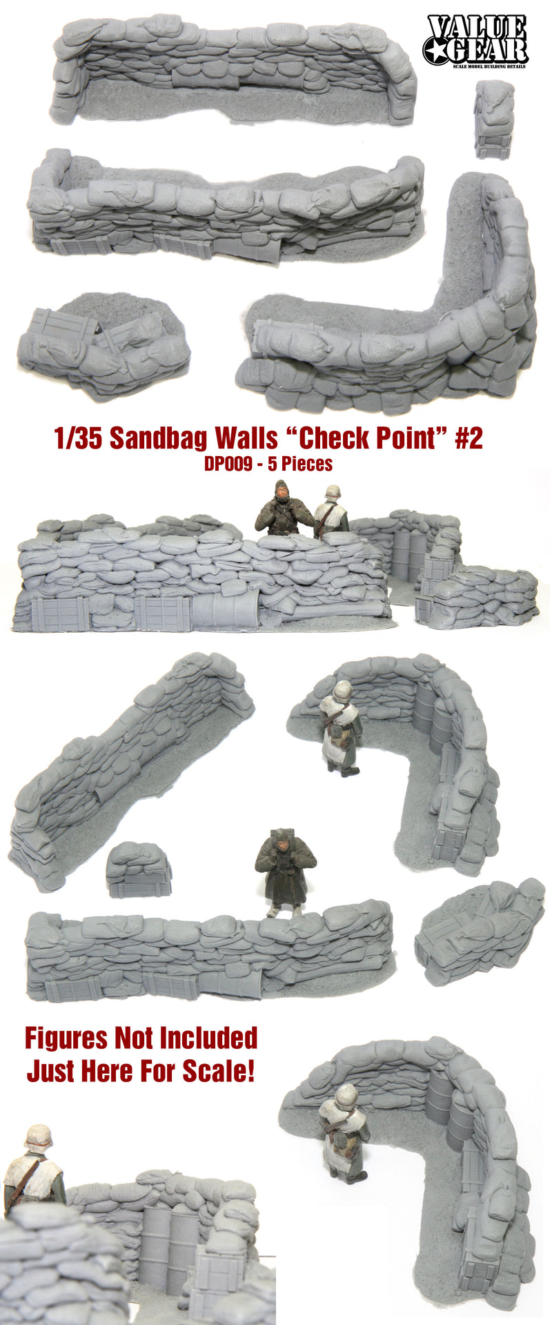 Value Gear DP009 1/35 Configurable Sandbag Walls & Crates "Checkpoint