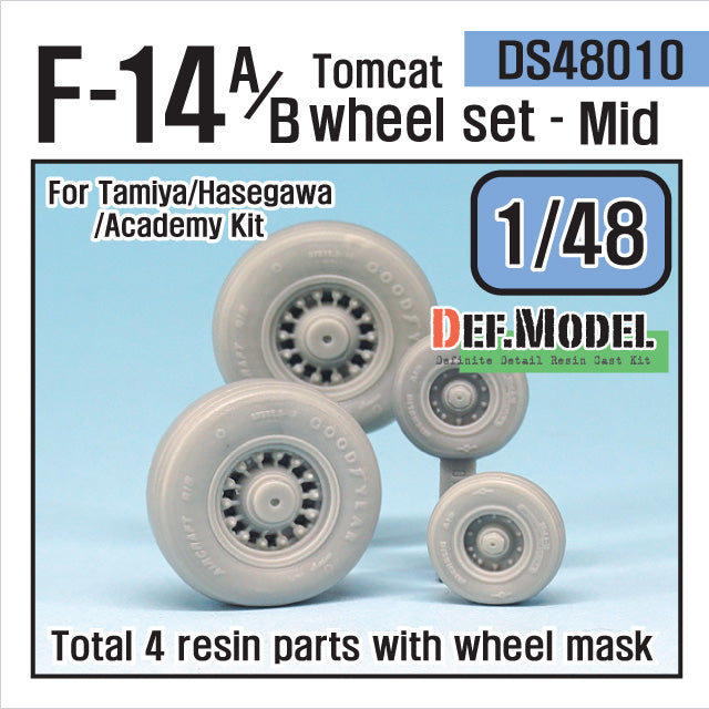 Def Model DS48010 1/48 F-14A/B Tomcat Wheel Set Mid (For Tamiya/Hasegawa)