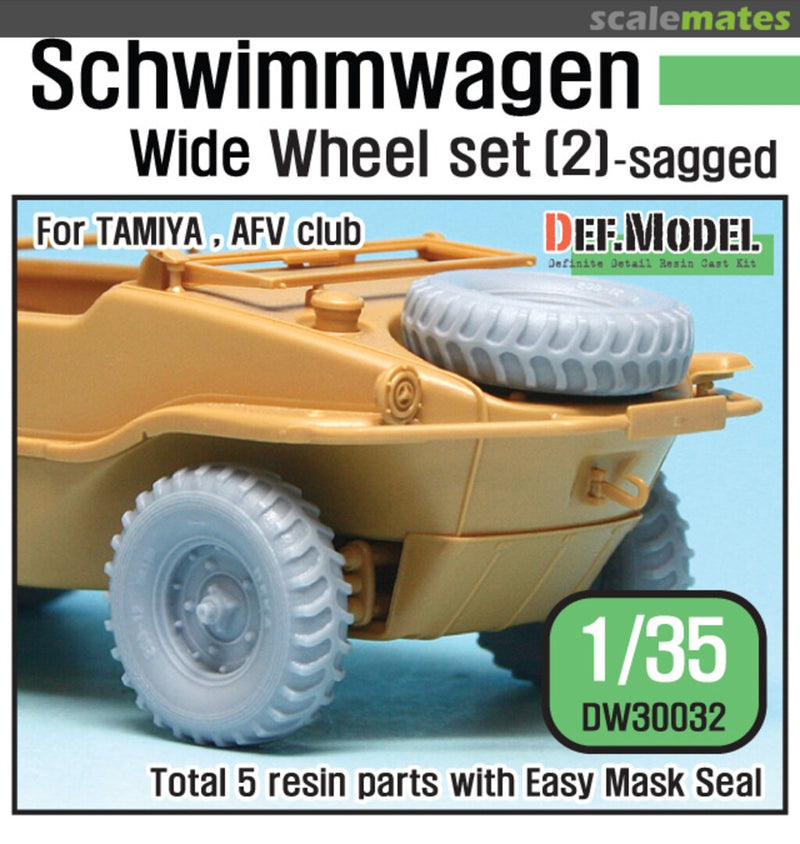 Def Model DW30032 1/35 WWII Schwimmwagen Wide Wheel set (2) sagged