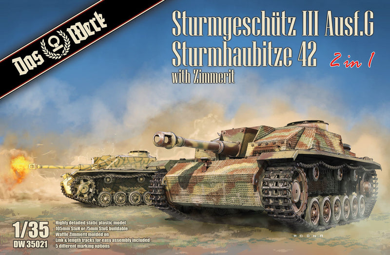 Das Werk 35021 1/35 Sturmgeschütz III Ausf.G/Sturmhaubitze 42 With Zimmerit (2 in 1-Kit)