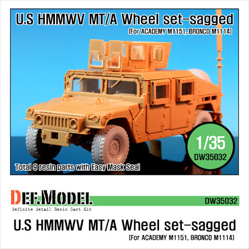 Def Model DW35032 1/35 HMMWV BFGR Sagged wheel set