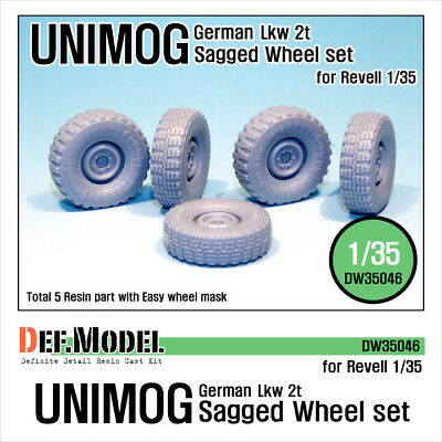 Def Model DW35046 1/35 German UNIMOG Lkw 2t Sagged Wheel set