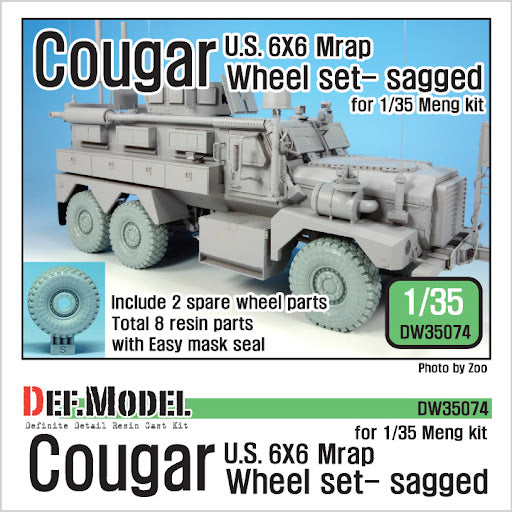 Def Model DW35074 1/35 U.S Cougar 6x6 MRAP Sagged Wheel set