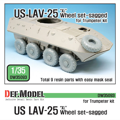 Def Model DW35093 1/35 US LAV-25 "XL" Sagged Wheel set (Trumpeter)