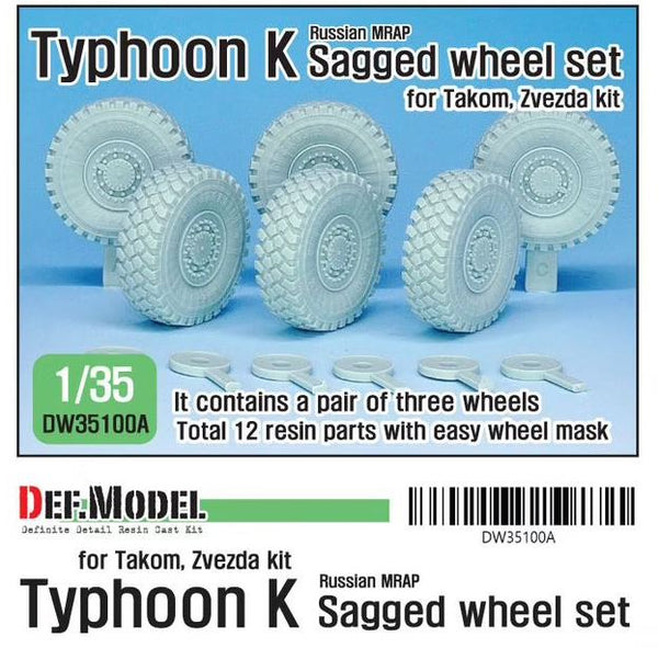 Def Model DW35100A 1/35 Russian 'Typhoon-K' MRAP Sagged Wheel set