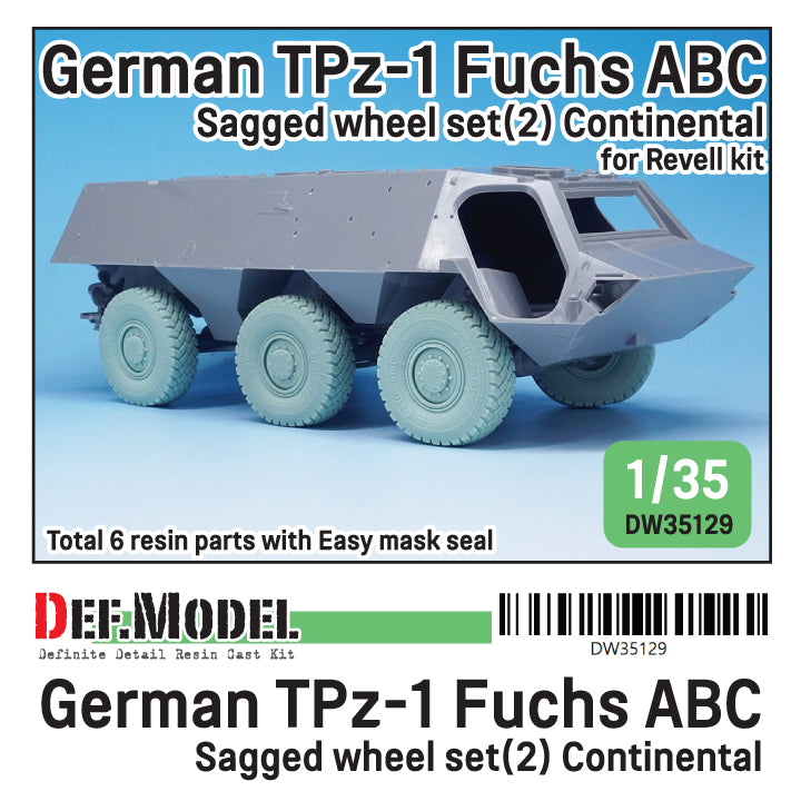 Def Model DW35129 1/35 German TPz-1 Fuchs ABC Sagged wheel set (2)( for Revell 1/35)