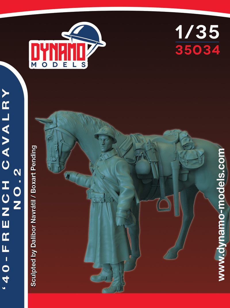 Dynamo DYM35034 1/35 French Cavalry No. 2- 1940 (1 figure & 1 horse)