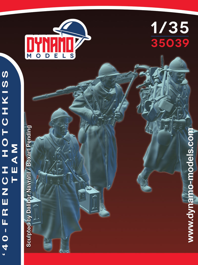 Dynamo DYM35039 1/35 French Hotchkiss Team- 1940 (3 figures)