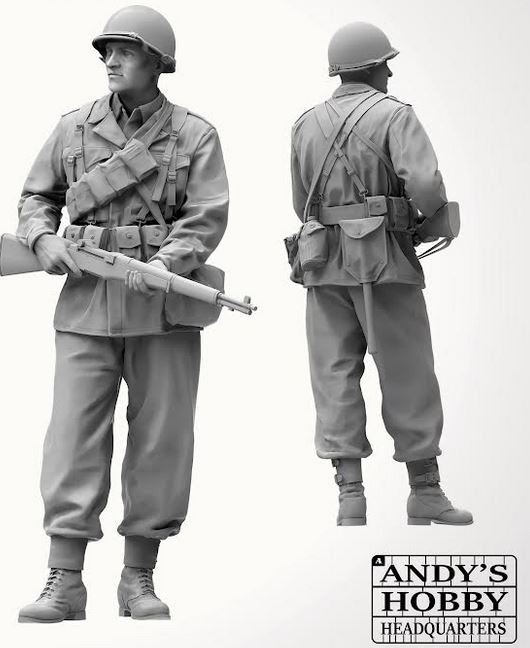 Andy's Hobby Headquarters AHHQ005 1/16 US Late WWII Infantry Soldier (full body) M1943 Uniform