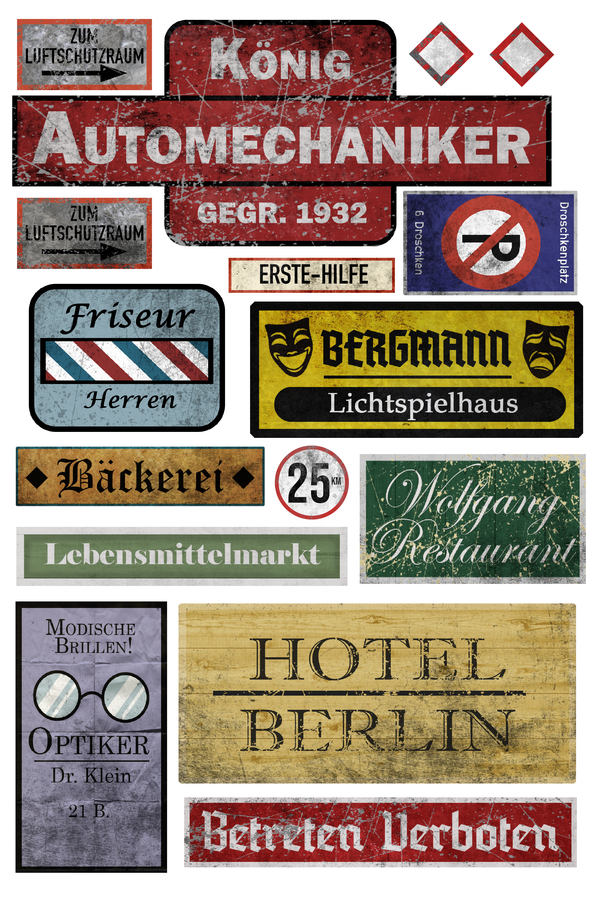 Andy's Hobby Headquarters AHHQ 16PS01 1/16 printed German Signs (various)