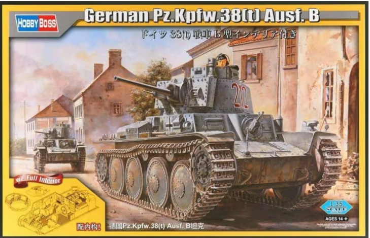 Hobby Boss 80141 1/35 German Panzer Kpfw.38(t) Ausf.B - with FULL INTERIOR