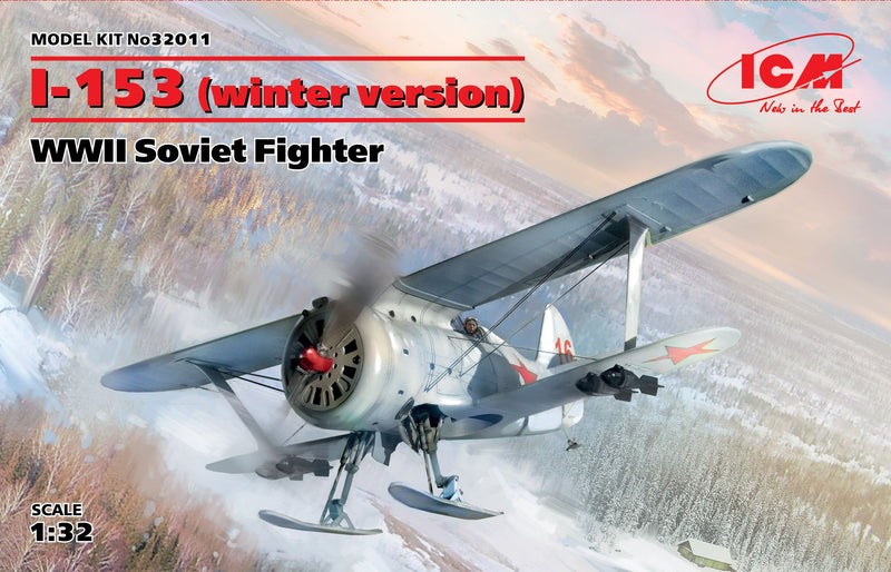 ICM 32011 1/32 I-153 (Winter Version), WWII Soviet Fighter