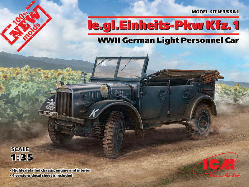 ICM 35581 1/35 le.gl.Einheits-Pkw Kfz.1 WWII German Light Personnel Car