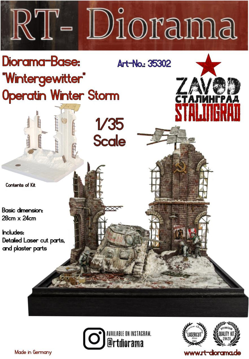RT DIORAMA 35302 1/35 Diorama-Base: "Wintergewitter" Operation Winter Storm (Upgraded Ceramic Version)