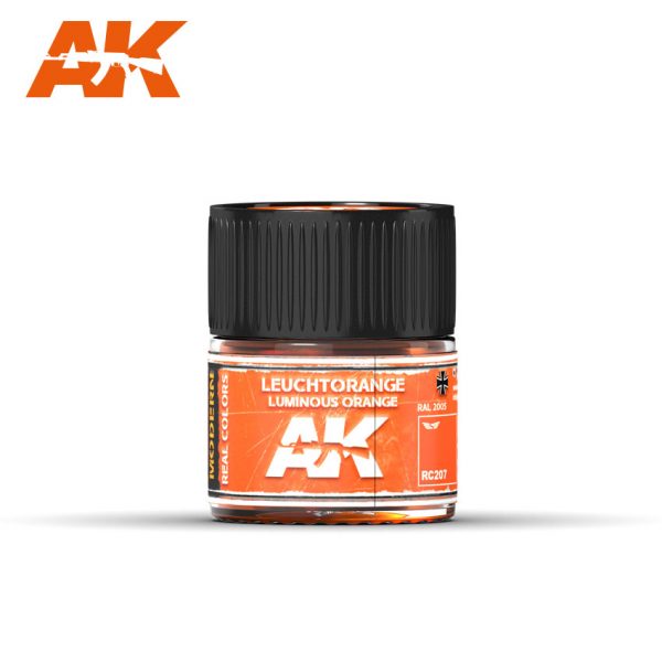 AK Interactive RC207 Real Colors : Luminous Orange RAL 2005 10ml