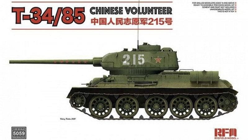 Rye Field Model 5059 1/35 T-34/85 Chinese Volunteer "215"