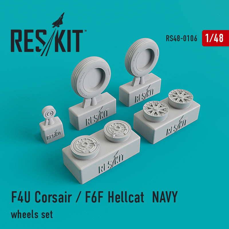 1/48 Res/Kit 480106 F4U Corsair / F6F Hellcat NAVY Wheels Set