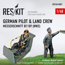 Res/Kit F48001 1/48 German Pilot & Land Crew Messerchmitt Bf-109 (WWII)