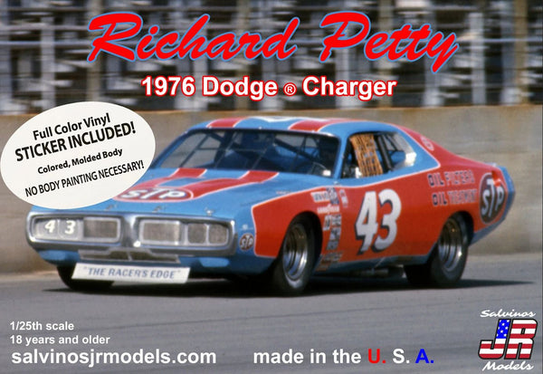 Salvinos JR RPDC1976D-V 1/25 Richard Petty '76 Dodge Charger with Vinyl Decals