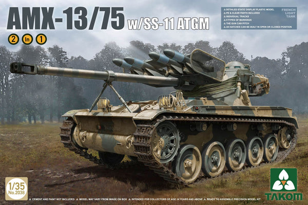Takom 2038 1/35 French Light Tank AMX-13/75 with SS-11 ATGM