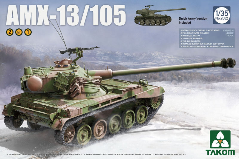 Takom 2062 1/35 Takom French Light Tank AMX-13/105 2 in 1