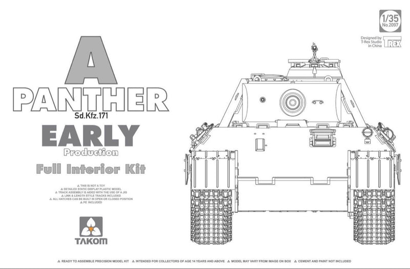 Takom 2097 1/35 Panther Ausf. A early prod. full Interior