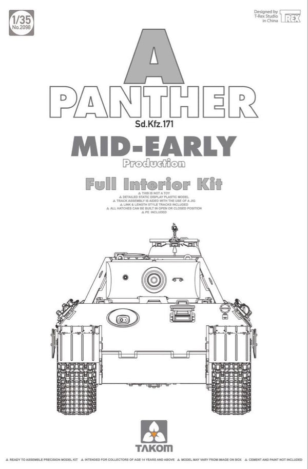 Takom 2098 1/35 Panther Ausf.A mid- early prod. full Interior