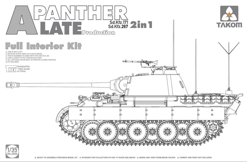 Takom 2099  1/35 Panther Ausf.A late  prod. full Interior