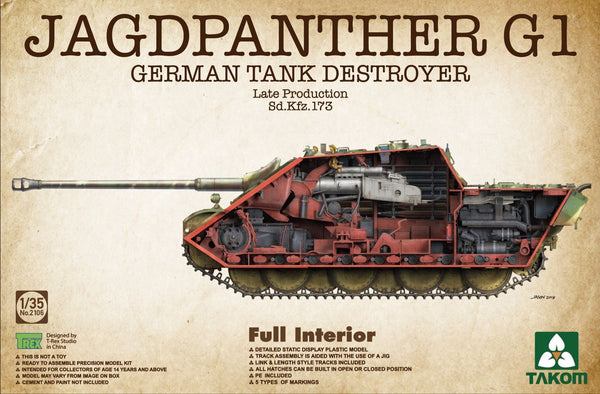 Takom 2106 1/35 Jagdpanther G1 Late - full Interior