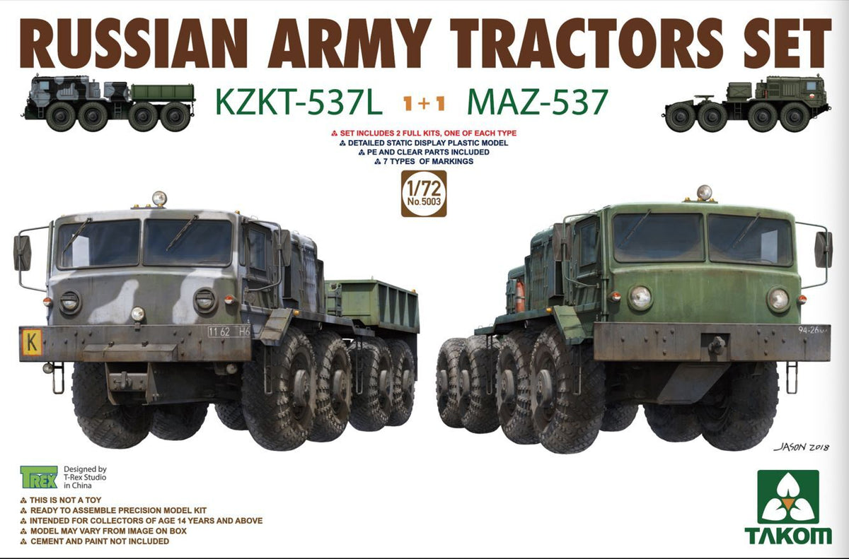 Takom 5003 1/72 Russian Army Tractors KZKT-537L & MAZ-537 1+1